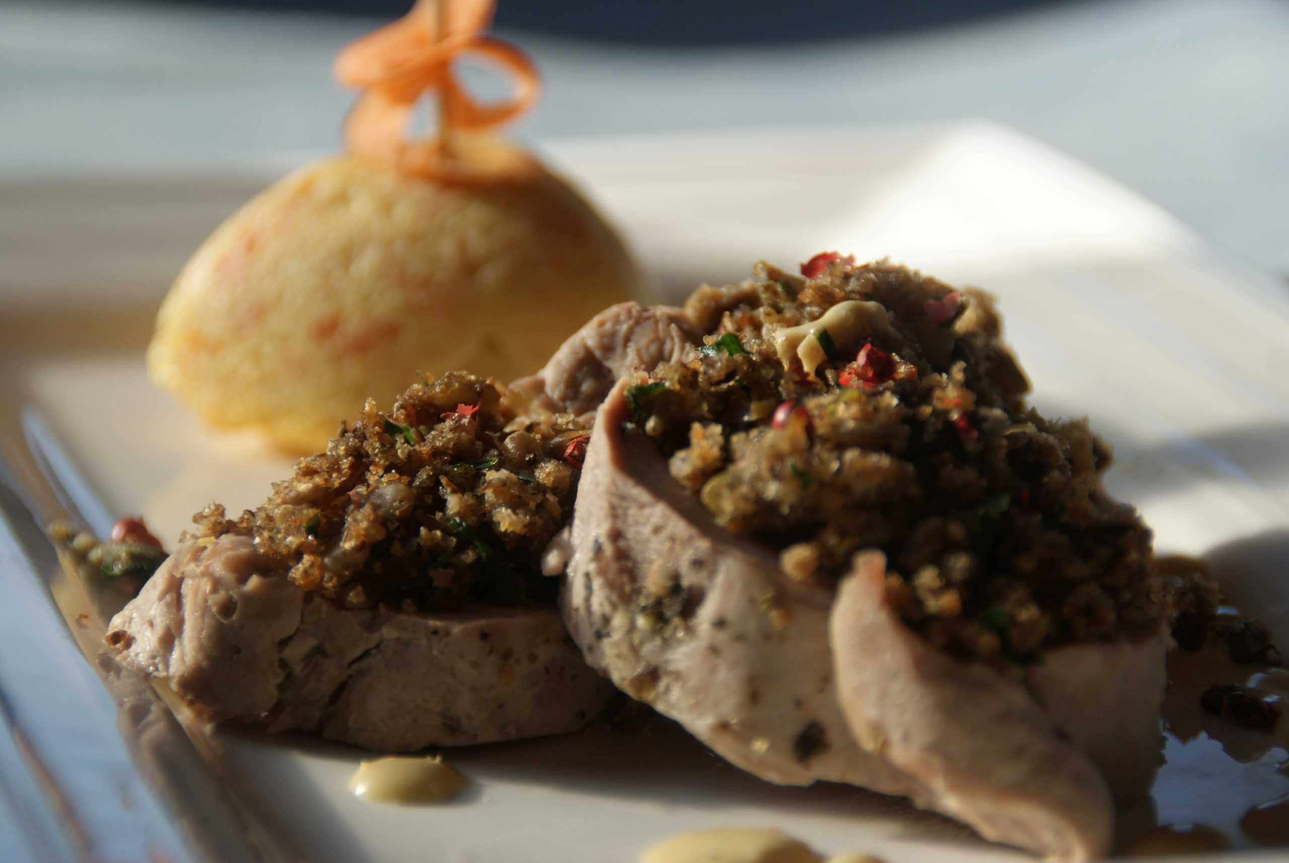 Filet mignon vapeur et son crumble parfumé