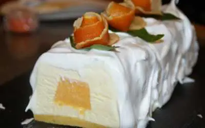 Bûche glacée Mascarpone coeur Mandarine