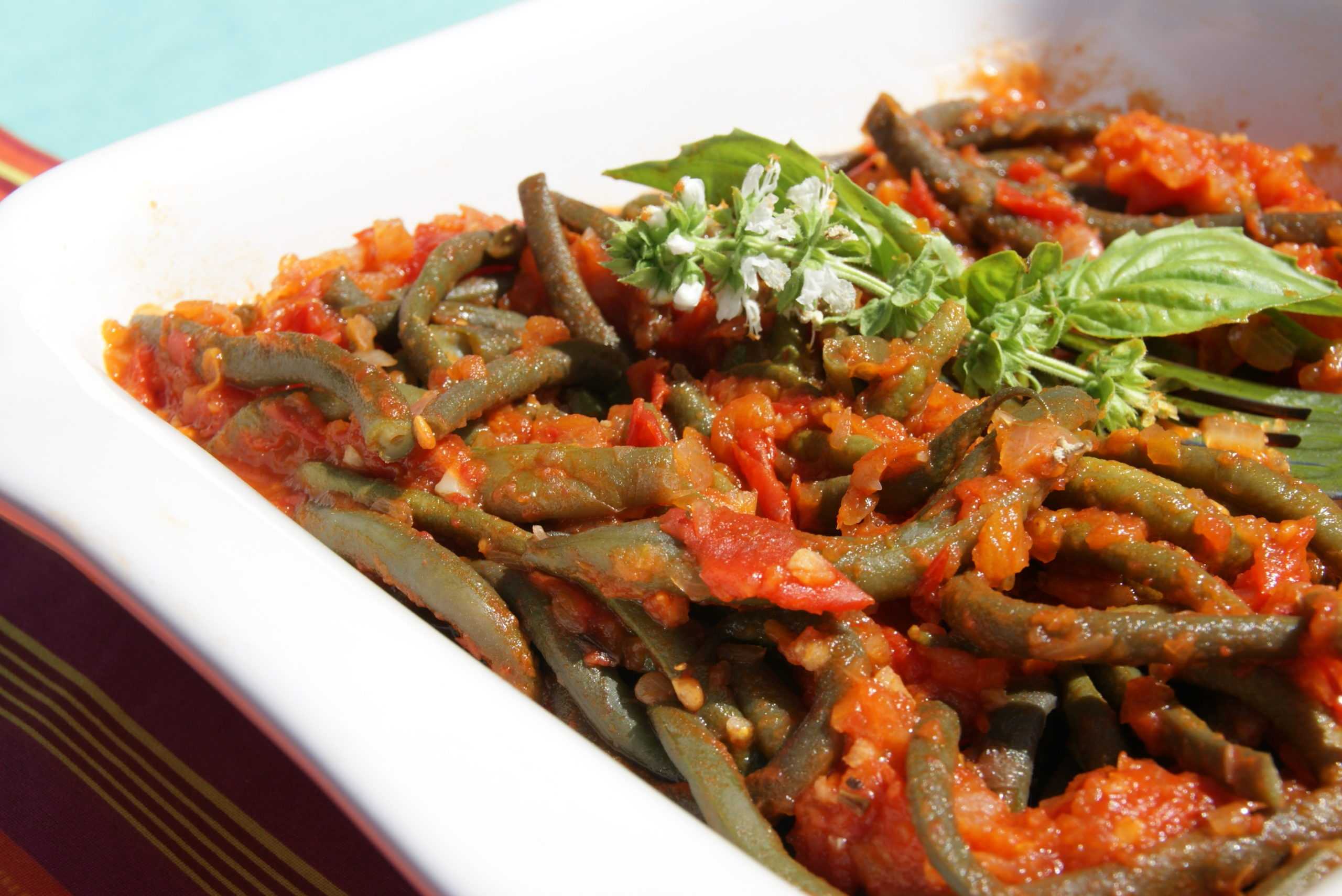 Haricots verts à la tomate