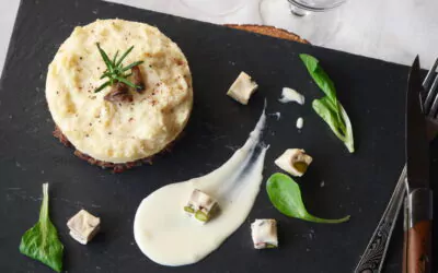PARMENTIER NORMAND à l’effiloché de canard au CIDRE et purée de panais