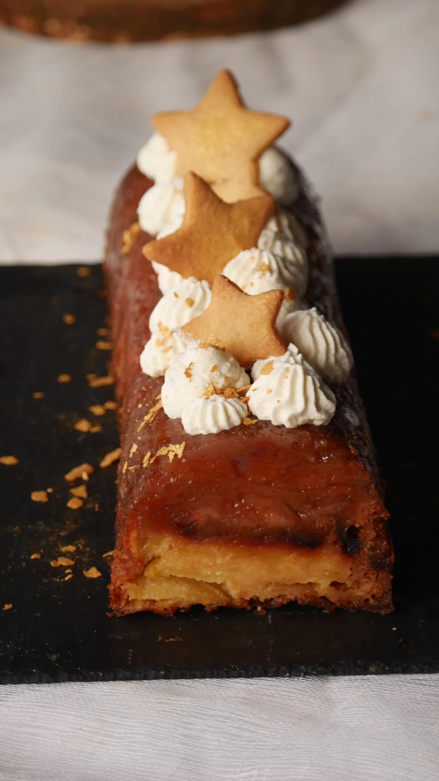 Photo d'une bûche aux pommes